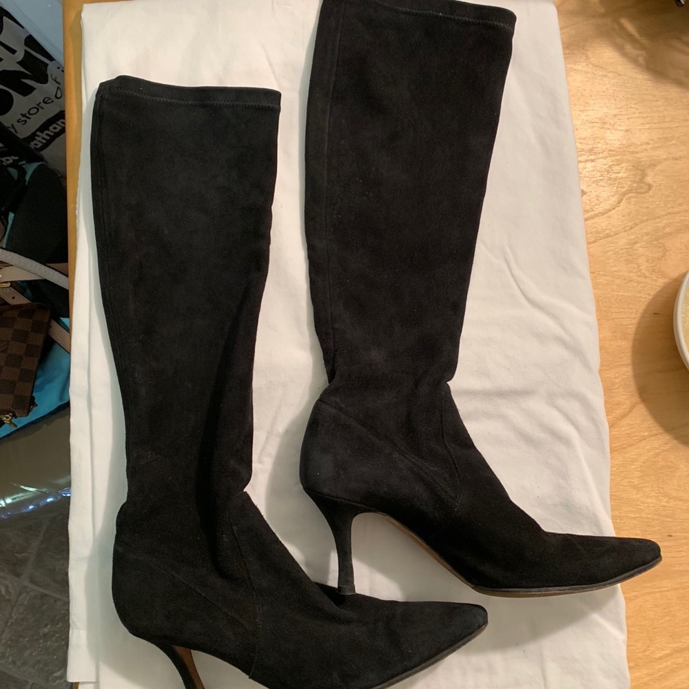 Suede Black Boots
